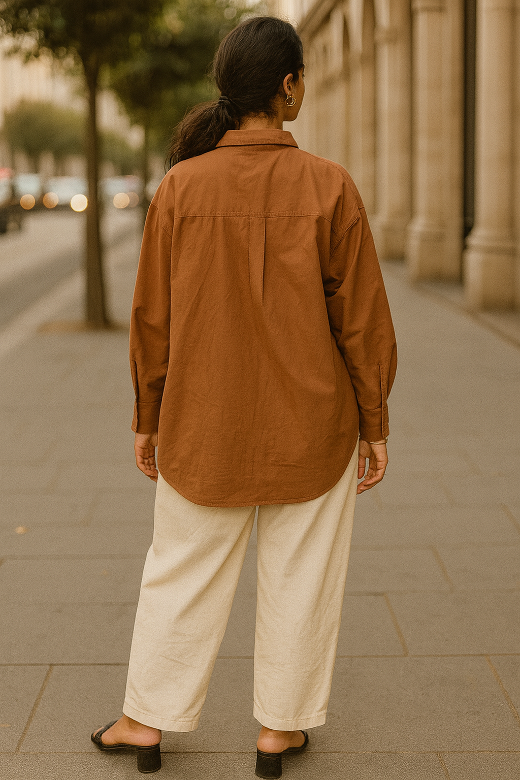 Chikankari embroidered oversized shirt