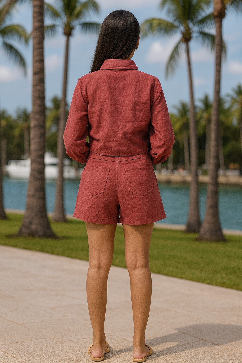 Chikankari embroidered high-low co-ord set