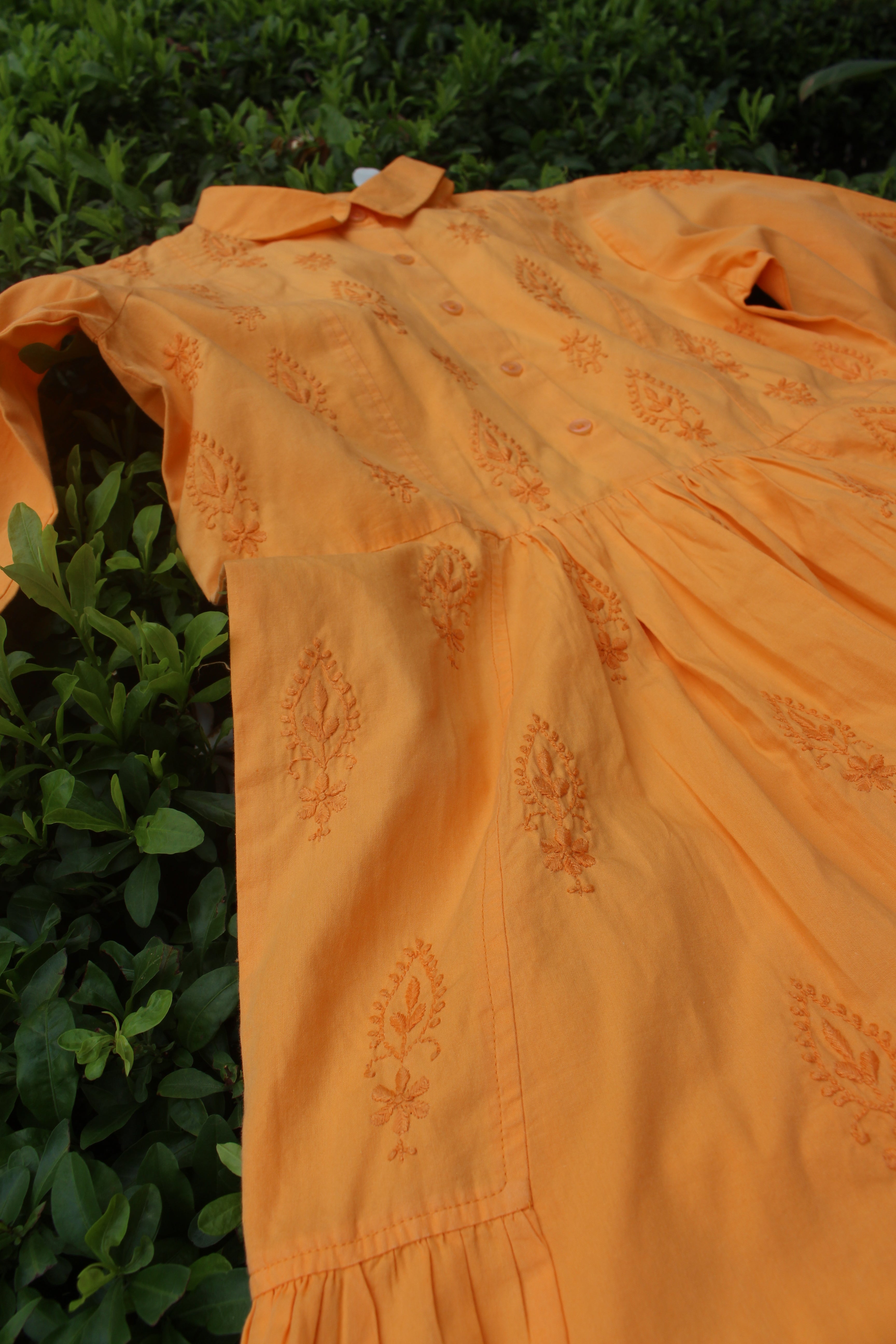 Chikankari embroidered mini dress