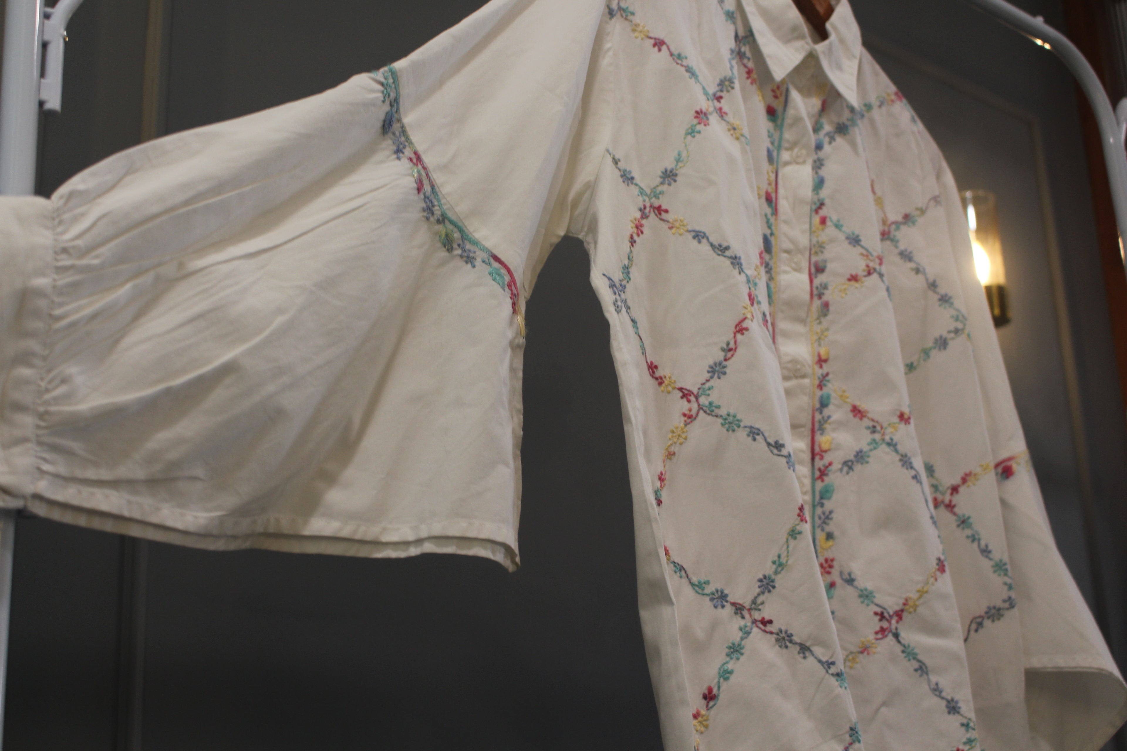 Chikankari embroidered oversized shirt