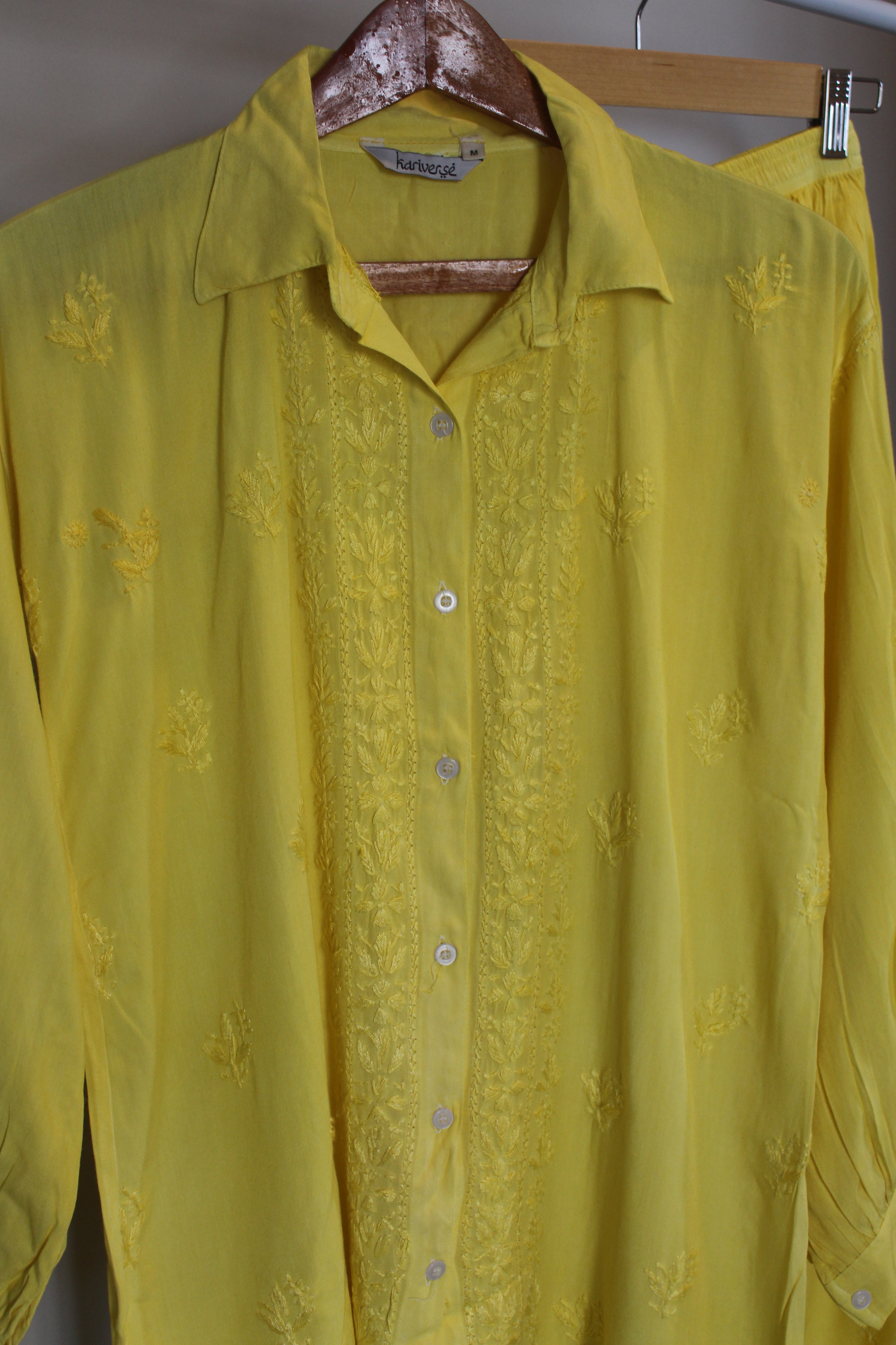 Chikankari embroidered full sleeves co-ord set