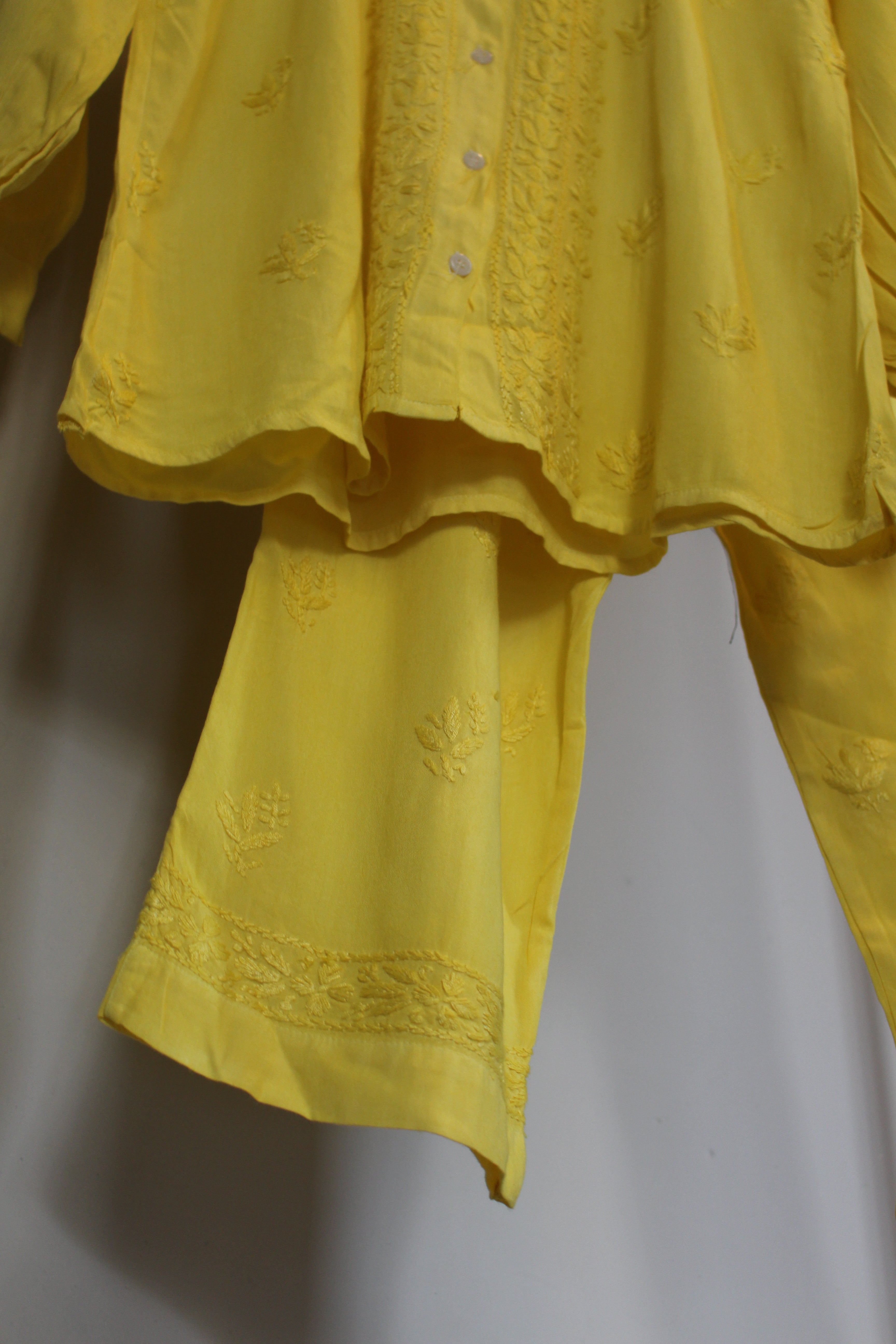 Chikankari embroidered full sleeves co-ord set